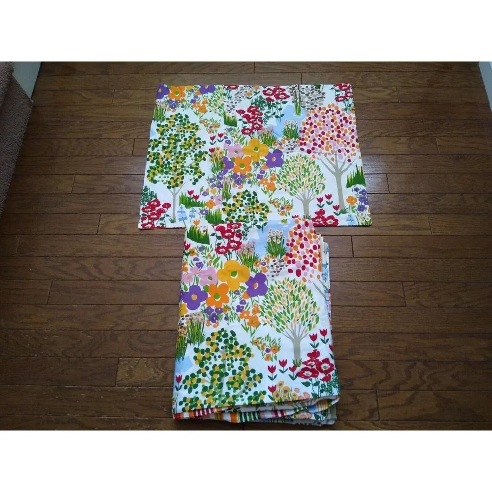 Croscill Twin Duvet Standard Sham‎ Set Stripe Floral Trees